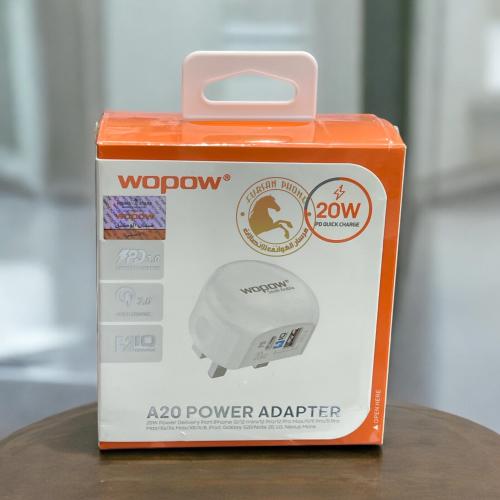 شاحن جداري 20wمنفذين PDوUSB شركه وبو