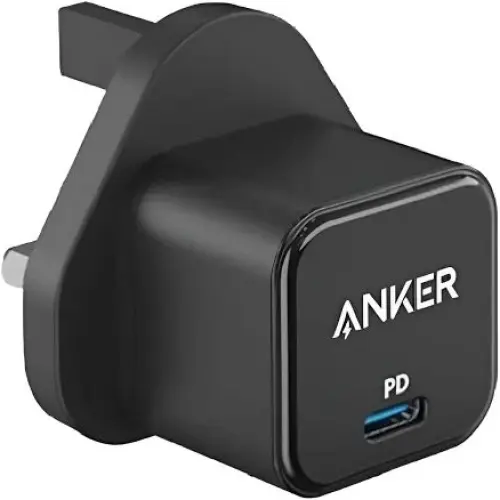 الأصلي شاحن جداري من شركه أنكر بقوه 20 واط لون أسود تايب سي الشحن السريع