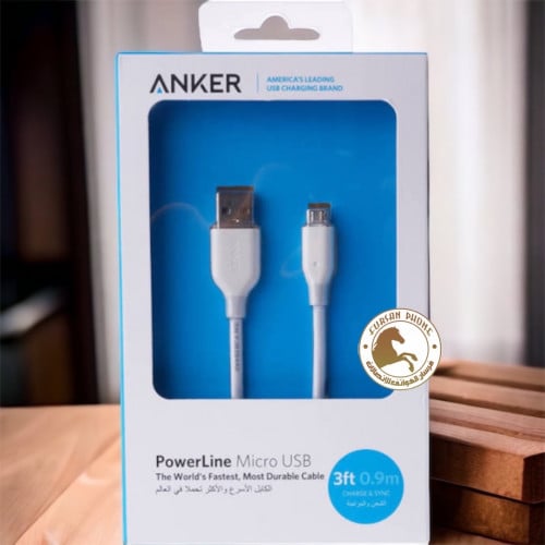 أنكر سلك شاحن مايكرو 1متر أبيض