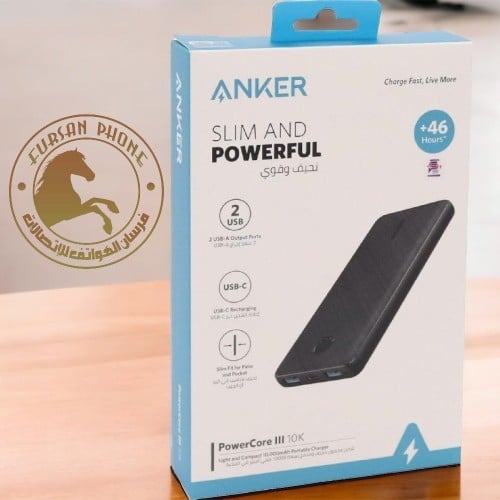 شاحن متنقل انكر 10000 ملي امبير منفذين USB