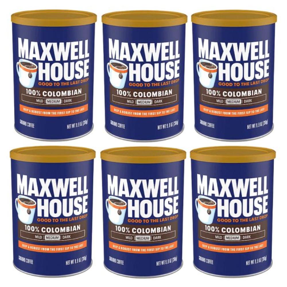 قهوة ماكسويل الامريكية وسط كولمبي 281 جرام*كرتون 6 علب    Maxwell American Coffee Medium Colombia 281g