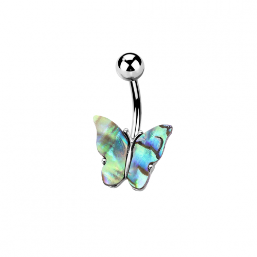 14g Butterfly Stone Belly Ring