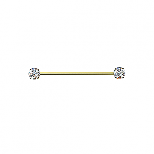 14g Crystal Industrial Straight Barbell