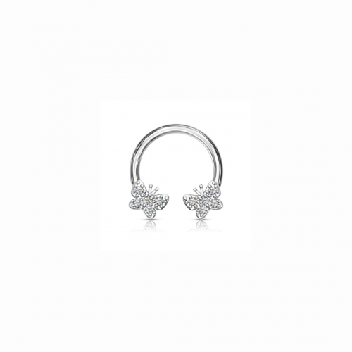 16g Crystal Butterfly Horseshoe