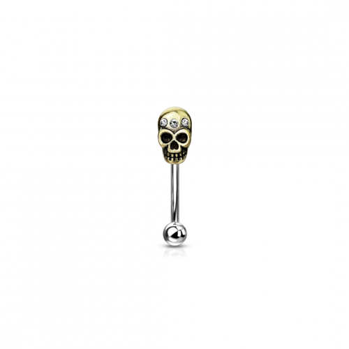 16g Skull Curved barbell