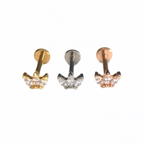 16g Triple Crystal Flat Back