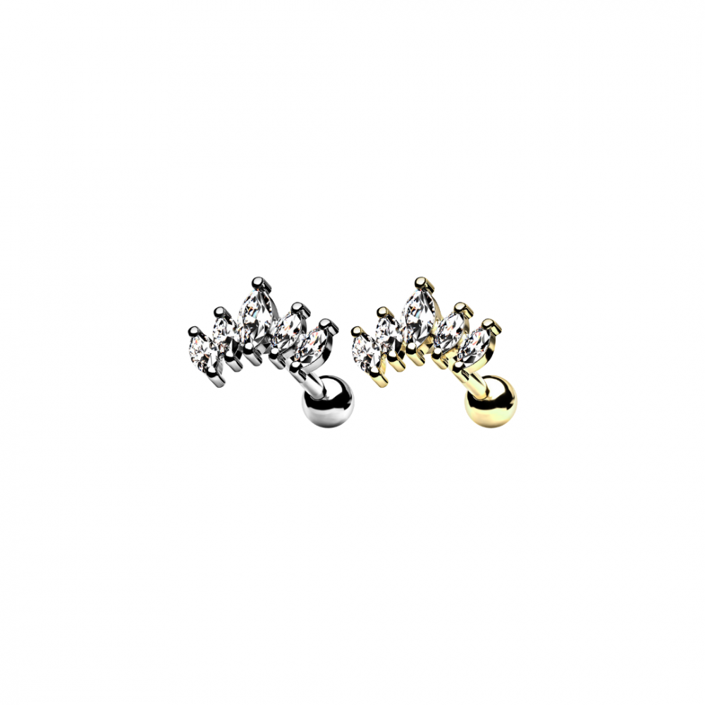 16g Small 5 Crystals Flat Back