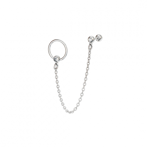 16g Crystal Hoop Chain Flat Back