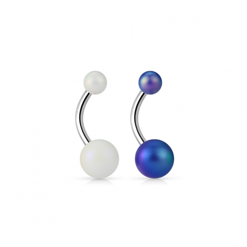 14g Pearl Balls Belly Ring