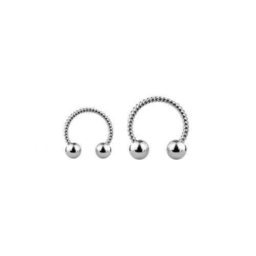16g Twisted Rope Silver Horseshoe