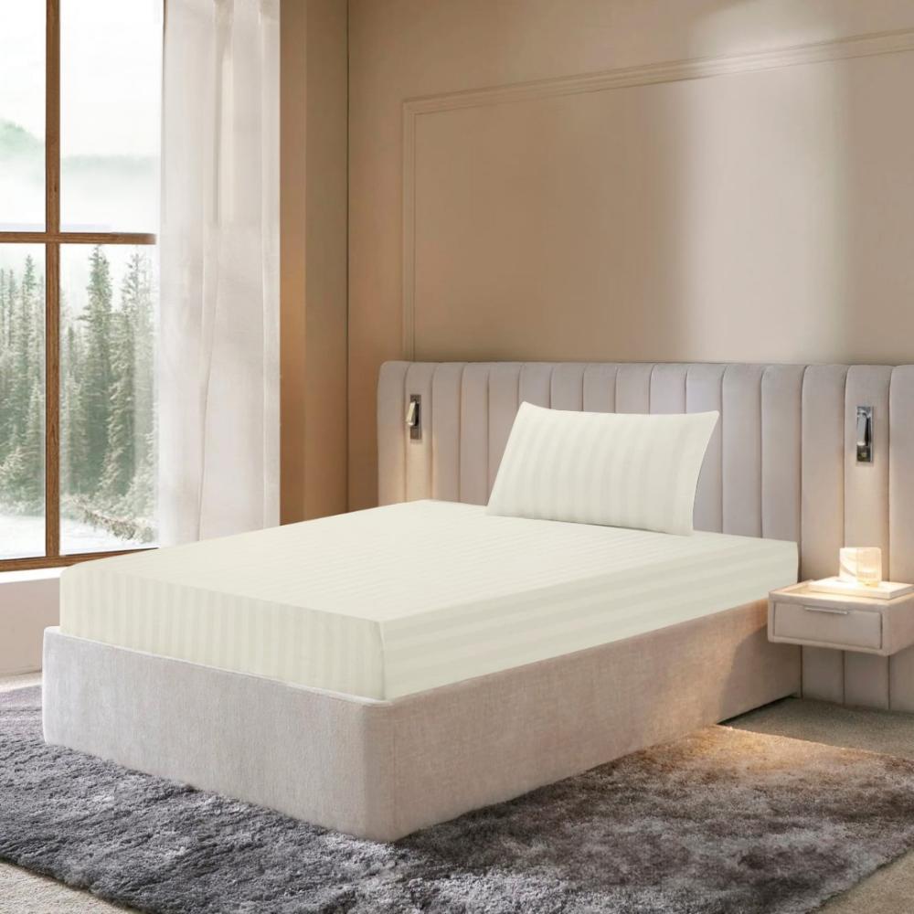 طقم شرشف قطن مقاس كوين مغاط - 2 قطعة - سكري