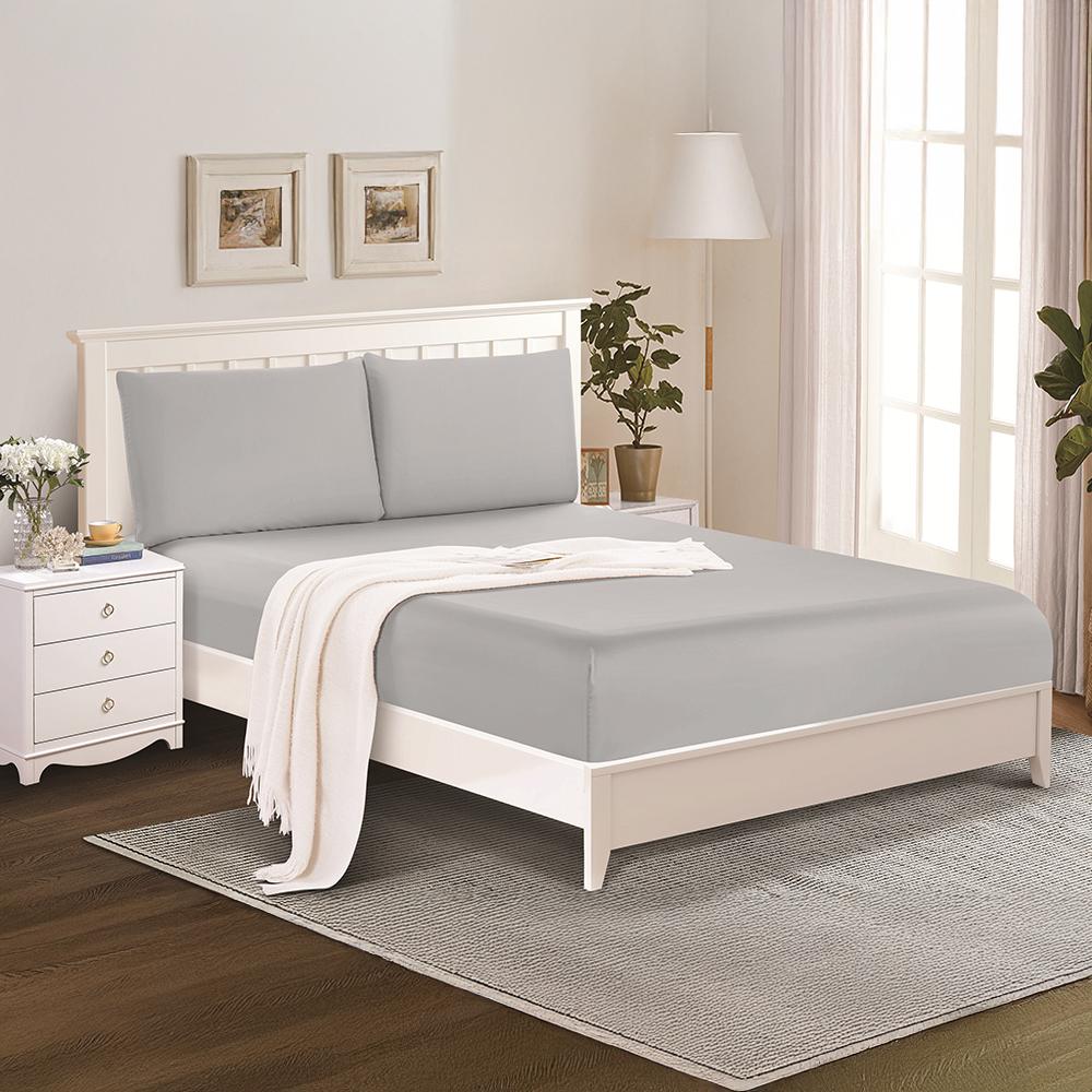 طقم شرشف صيفي مزدوج ٣ قطع - ميرون - رصاصي غامق