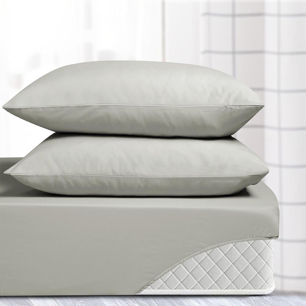 طقم شرشف قطن 300غرزة صيفي مزدوج ٣ قطع - فيرينا - رمادي