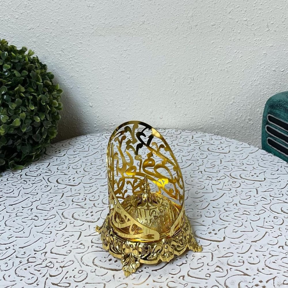 مبخرة ملكية ذهبية معدن مباخر ومداخن بخور ديكورات المنزل رمضان