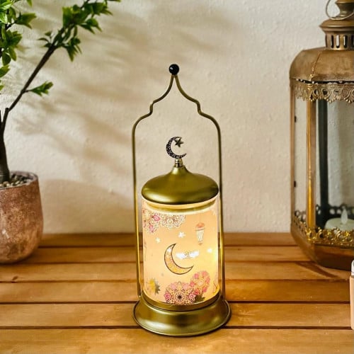 فانوس رمضان زجاج وحديد ورسمة زينة رمضان مع موسيقا...