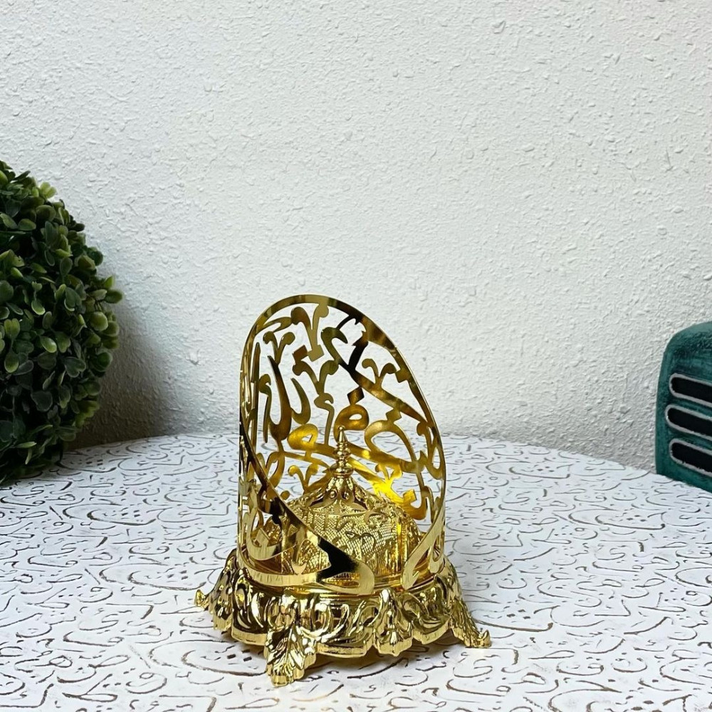 مبخرة ملكية ذهبية معدن مباخر ومداخن بخور ديكورات المنزل رمضان