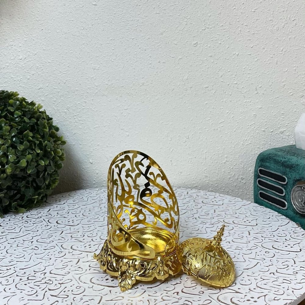 مبخرة ملكية ذهبية معدن مباخر ومداخن بخور ديكورات المنزل رمضان