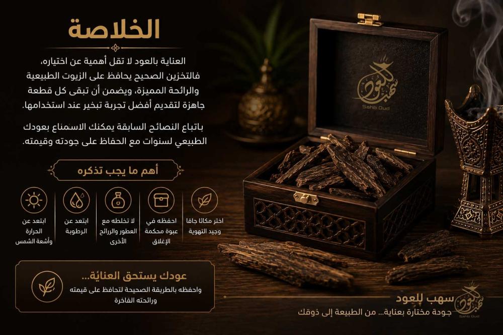 طريقة حفظ  وتخزين العود الطبيعي بعناية.