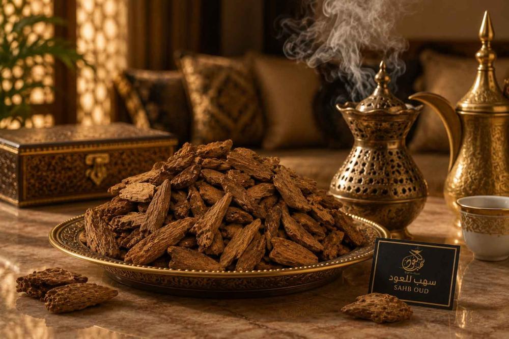 مجموعة من أنواع العود الطبيعي الفاخر تشمل العود المروكي والهندي