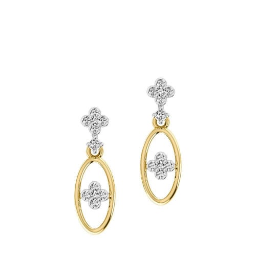 Royal touch yellow gold and diamond earring
