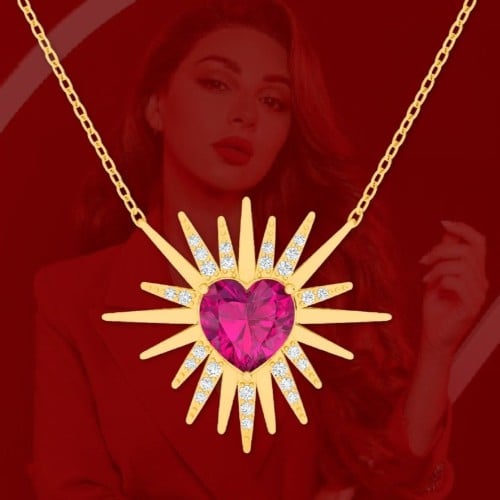 سلسال الماس القلب المشع