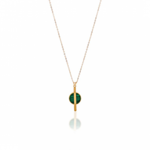 Gold choker with green stone