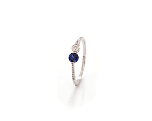 Raw stone blue and white gold