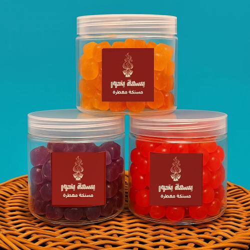 3 علب مستكة معطرة متنوعة