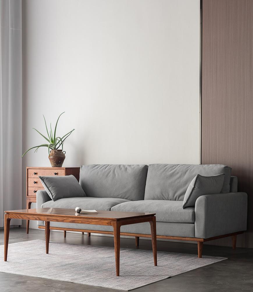 أريكة قماشية ثلاثية المقاعد بتصميم نورديك بسيط