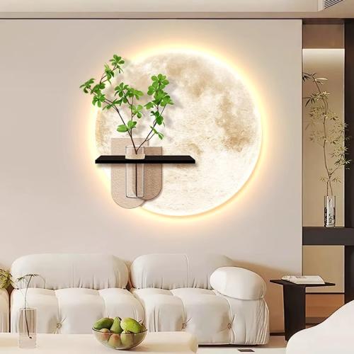 ديكور جداري مضيء بتصميم القمر