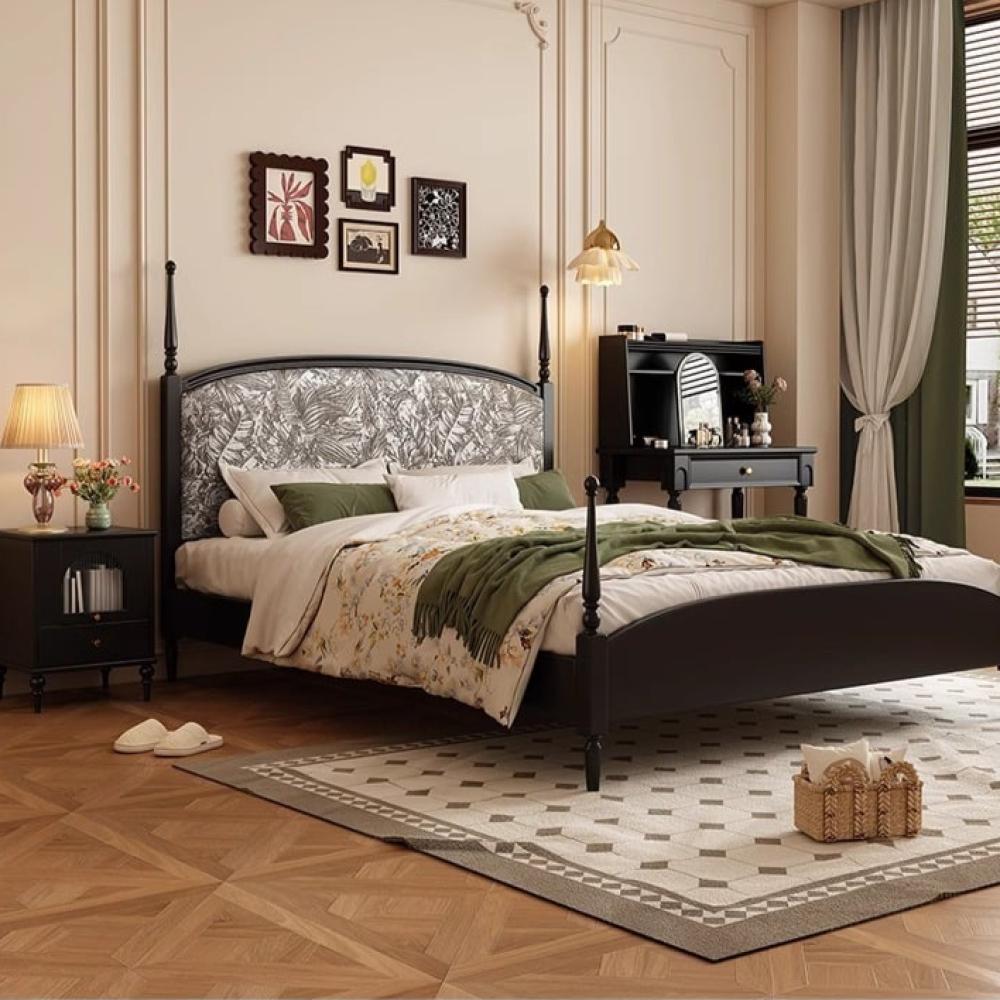 سرير خشب صلب بالطراز الفرنسي العتيق – فخامة عملية تدوم