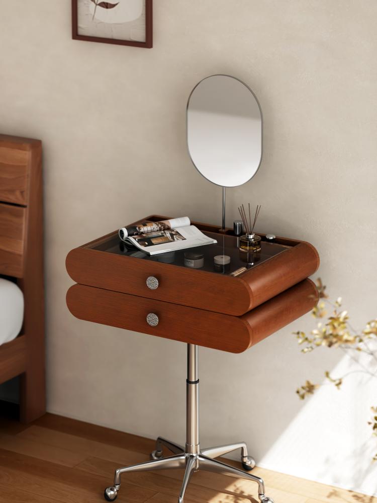 طاولة زينة محمولة مع مرآة مكياج متعددة الوظائف