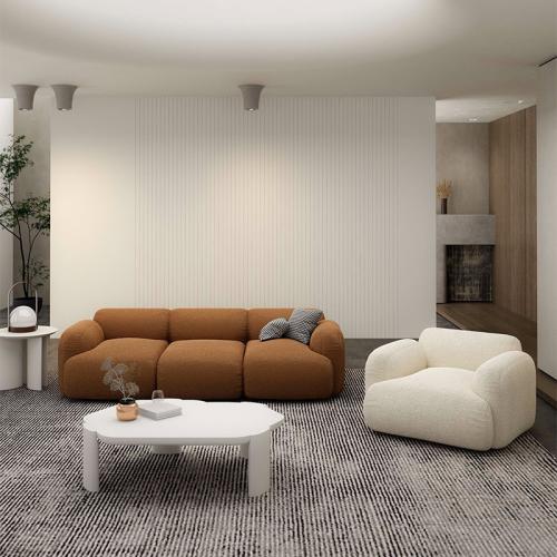 أريكة قماشية مزدوجة – تصميم بسيط على الطراز الإسكندنافي