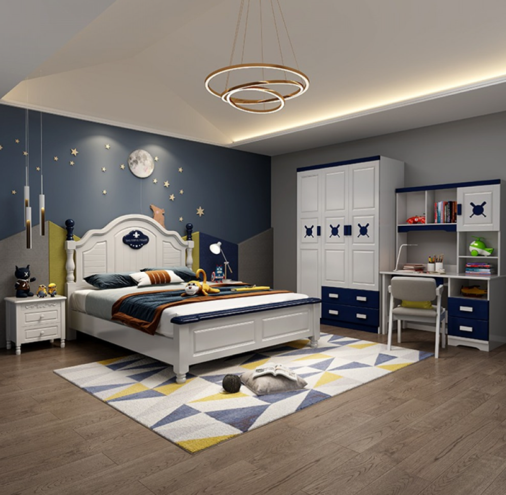 سرير خشبي حديث بسيط للأطفال