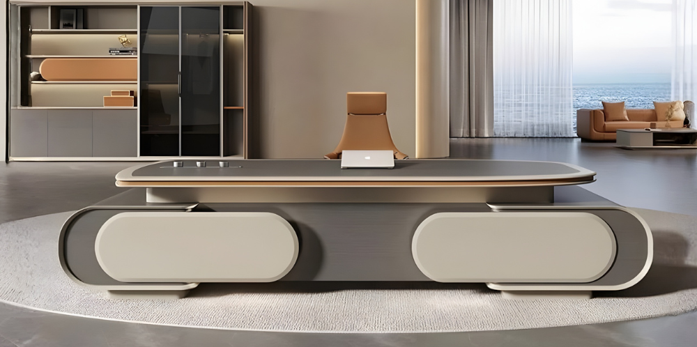 مكتب تنفيذي فاخر: دمج الأناقة مع التكنولوجيا لبيئة عمل مثالية