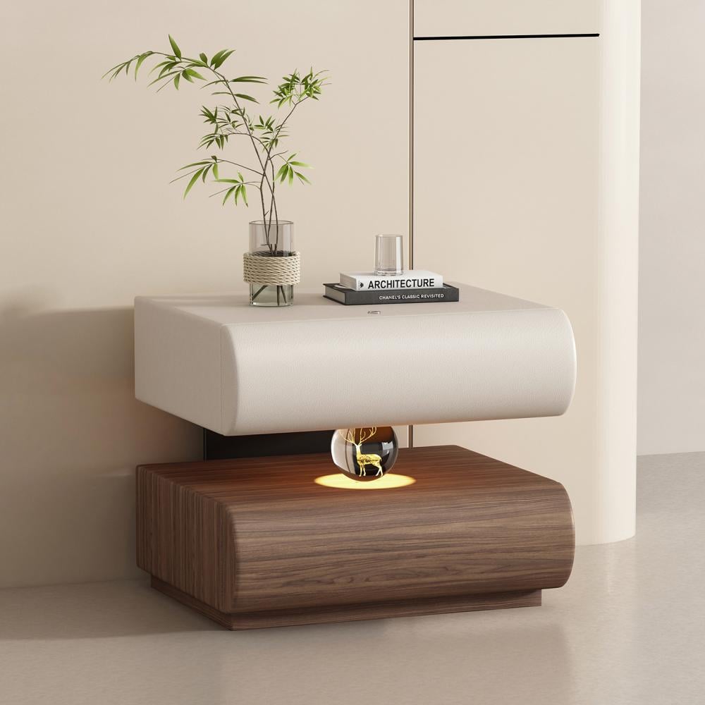 طاولة سرير جانبية فاخرة بإضاءة عائمة