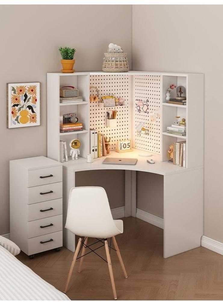 مكتب من الخشب الصلب بتصميم زاوية ذكي وعملي