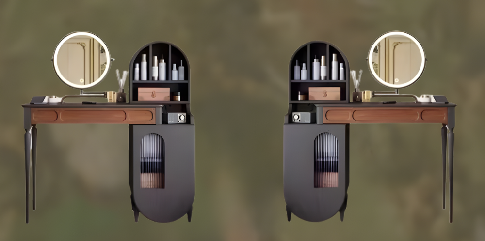 أضف لمسة من الفخامة العملية إلى غرفة نومك مع طاولة تزيين خشب الدردار