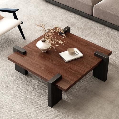 طاولة قهوة خشبية بتصميم عصري ومتعدد الاستخدامات