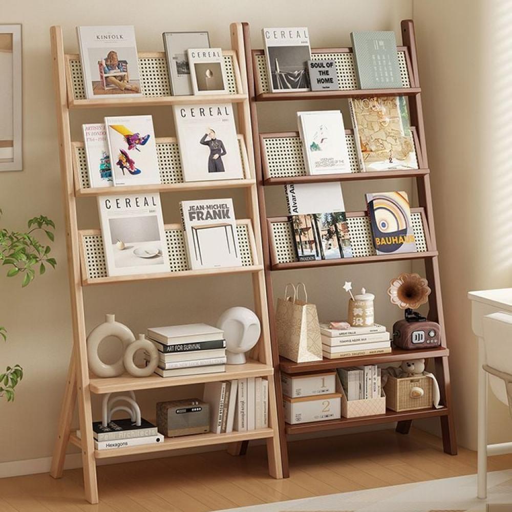 رف كتب خشبي متعدد الاستخدام – تصميم بوهيمي