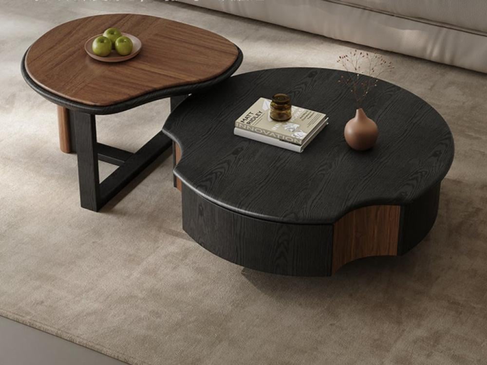 طقم طاولات قهوة دائرية بتصميم عصري كلاسيكي