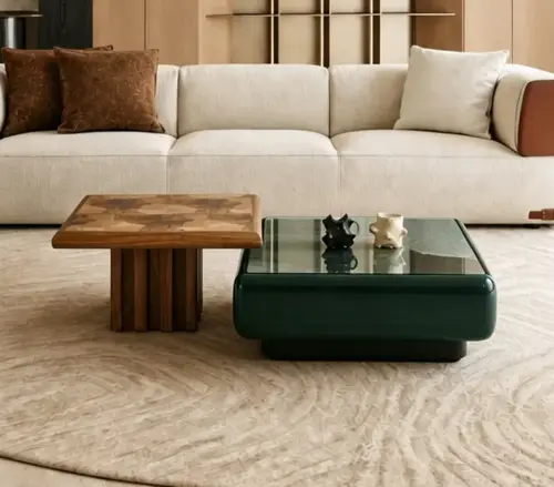 طقم طاولات قهوة إيطالية مودرن بتصميم متداخل