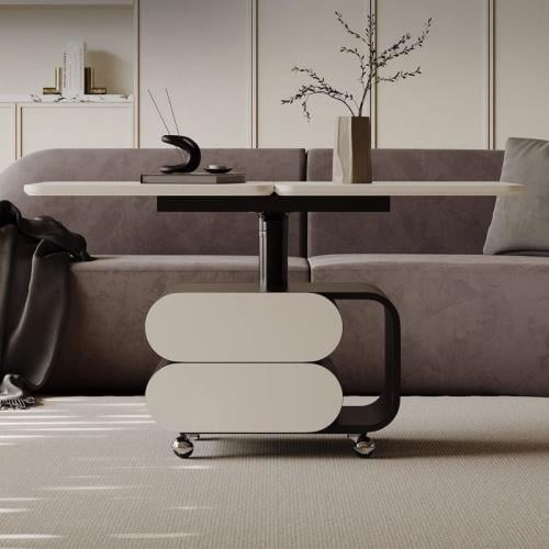 طاولة قهوة عصرية قابلة للتعديل – تصميم إيطالي كريمي