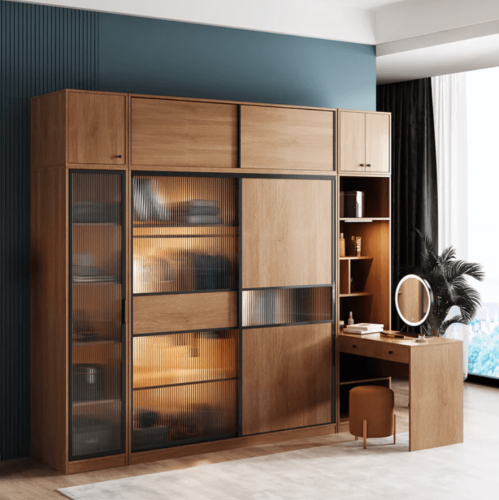 دولاب مع تسريحة بتصميم خشبي فاخر