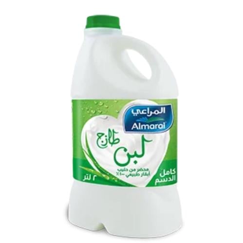 لبن المراعي كامل الدسم، طازج 2 ليتر