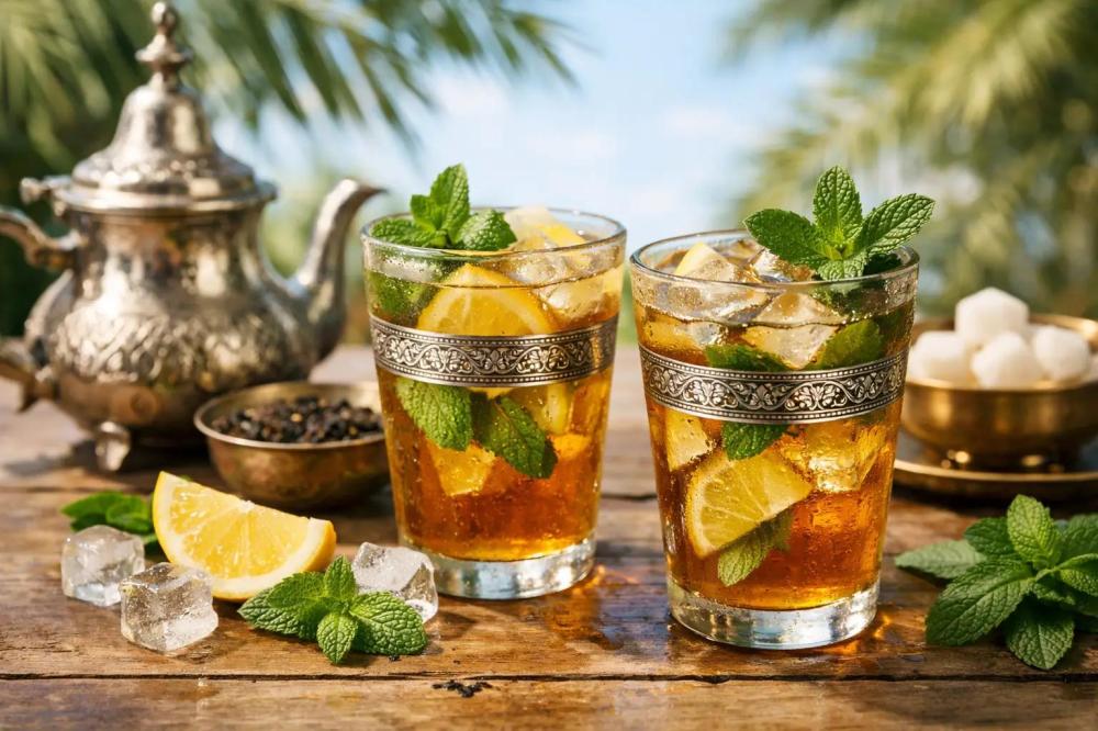 شاي مغربي بارد للصيف بطعم منعش وسريع