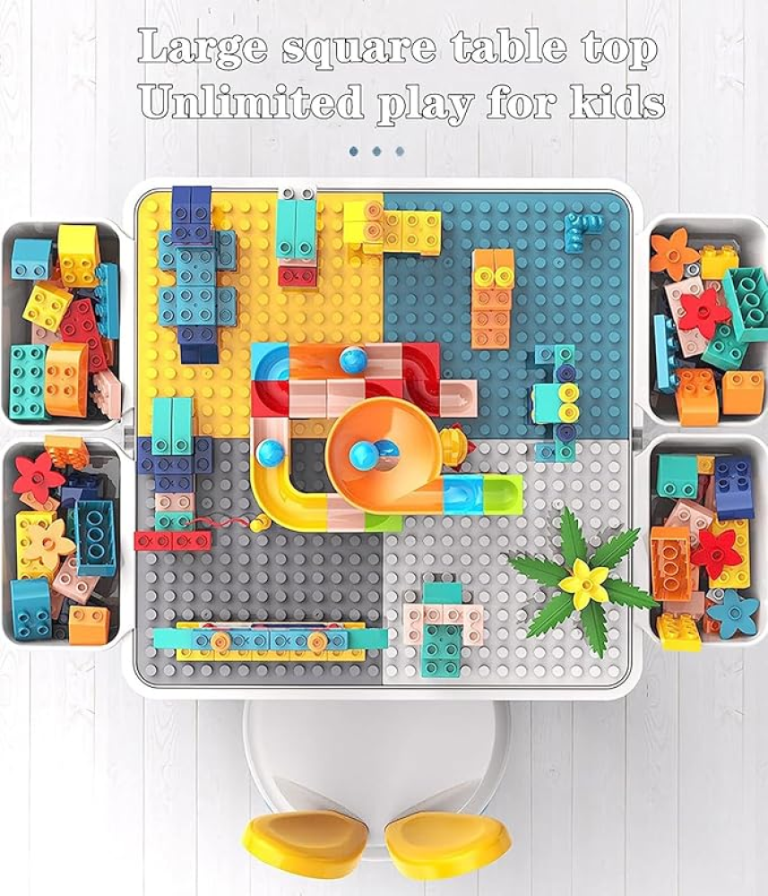 طاولة الأنشطة المتكاملة للأطفال 5 في 1 (مكعبات، لعب، ماء، ورمل)