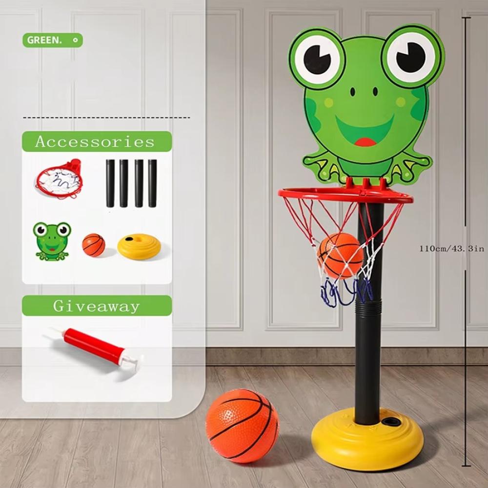 حامل كرة سلة للأطفال بشكل ضفدع (للعب الداخلي والخارجي)