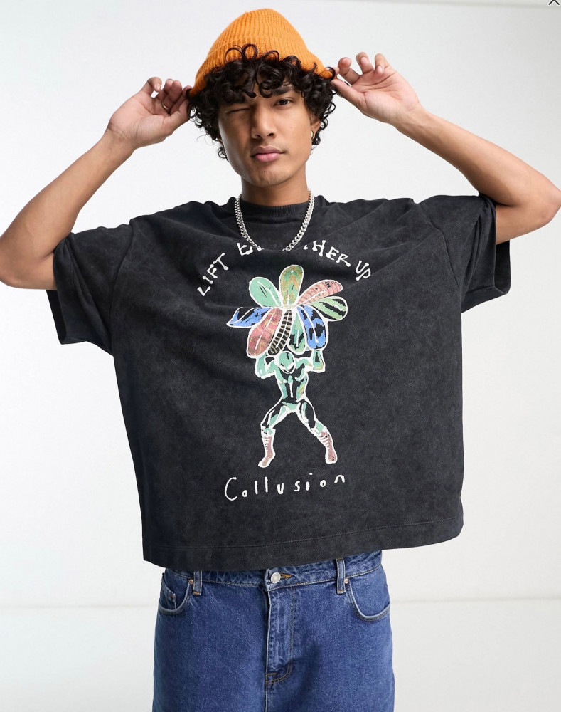 COLLUSION Oversized Logo T-Shirt