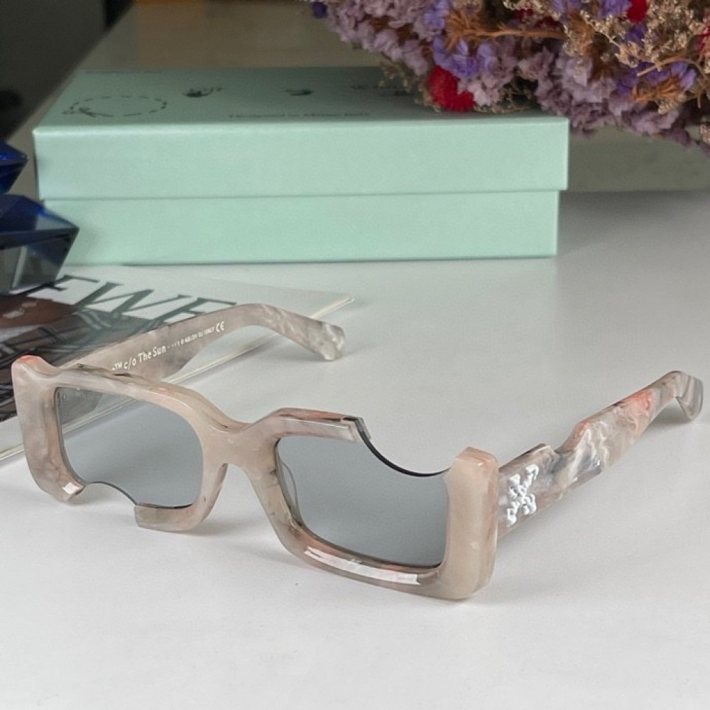Off-White c/o Virgil Abloh Arthur Marble-effect Rectagular Sunglasses in  Gray